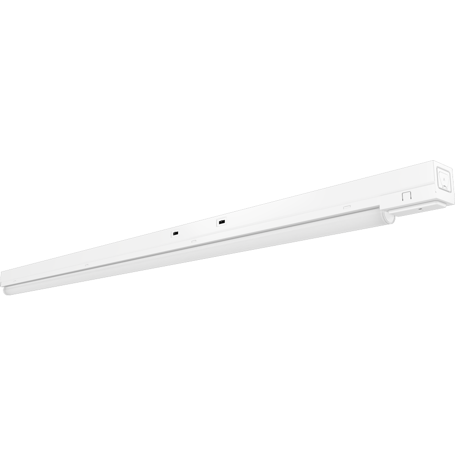 RAB STRP4/MVS STRP LED Strip Light – 4ft Single Tube – Selectable 10W/15W/20W – 3500K/4000K/5000K – 1558-3109 Lumens – 120-277V – Microwave Occupancy Sensor