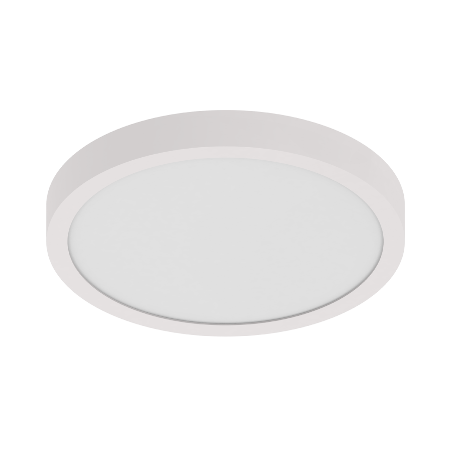 RAB SUMO-R-12/D10 LED Surface Mount Ceiling Light – 12" Round – 24W – Selectable 2700K/3000K/3500K/4000K/5000K – 1800-1950 Lumens – 120-277V – 0-10V & TRIAC Dimmable – 90 CRI – White Finish