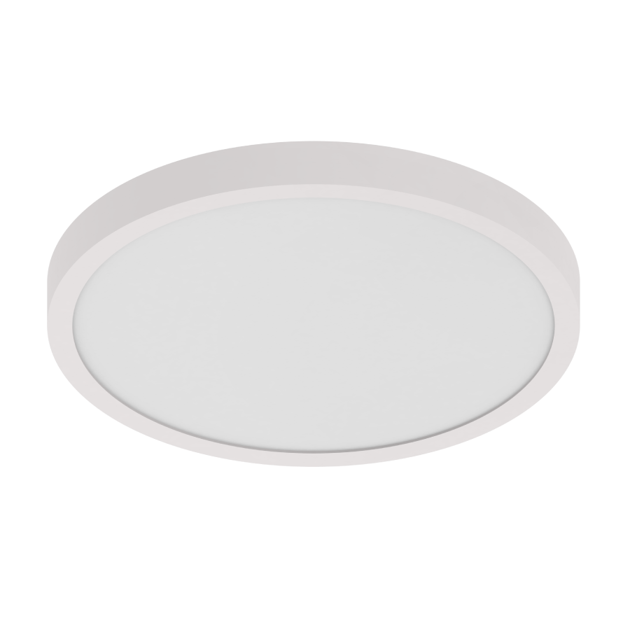 RAB SUMO-R-15/D10 LED Surface Mount Ceiling Light – 15" Round – 26W – Selectable 2700K/3000K/3500K/4000K/5000K – 1950-2200 Lumens – 120-277V – 0-10V & TRIAC Dimmable – 90 CRI – White Finish