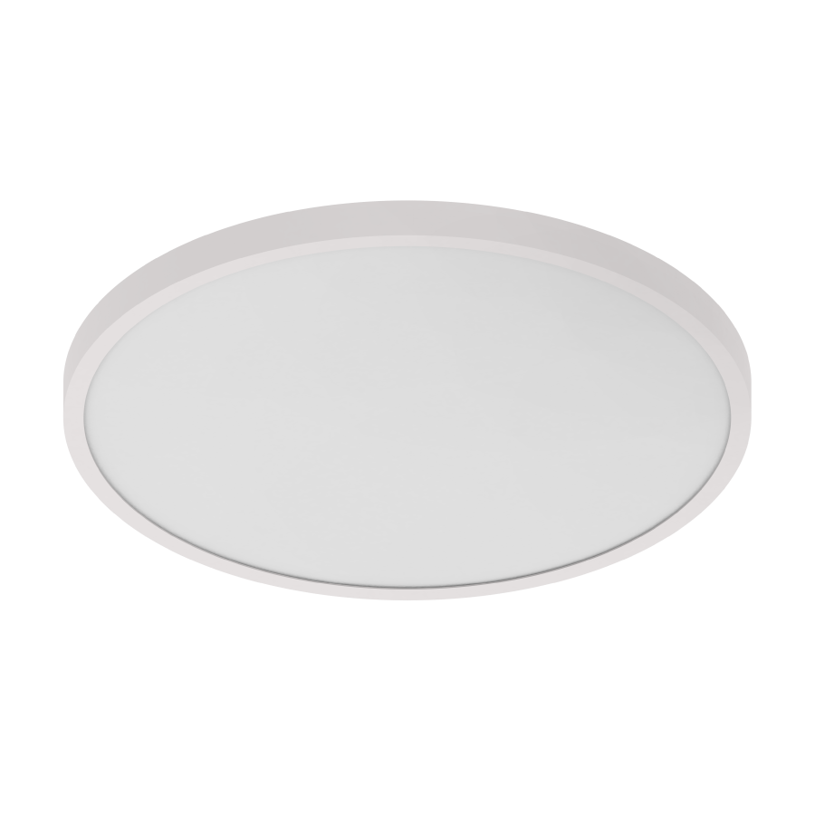 RAB SUMO-R-24/D10 LED Surface Mount Ceiling Light – 24" Round – 35W – Selectable 2700K/3000K/3500K/4000K/5000K – 2600-2850 Lumens – 120-277V – 0-10V & TRIAC Dimmable – 90 CRI – White Finish