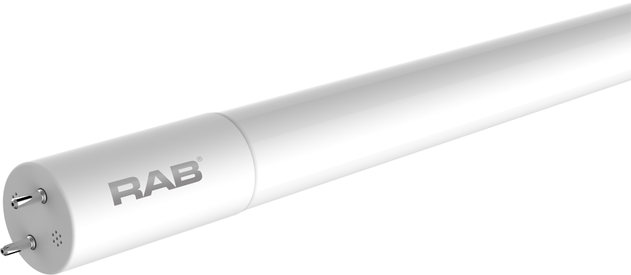 RAB T8-17-48G-830-DE-BYP T8 LED Tube – 4ft – Type B Ballast Bypass – Double Ended – 17W – 3000K – 2100 Lumens – 120-277V