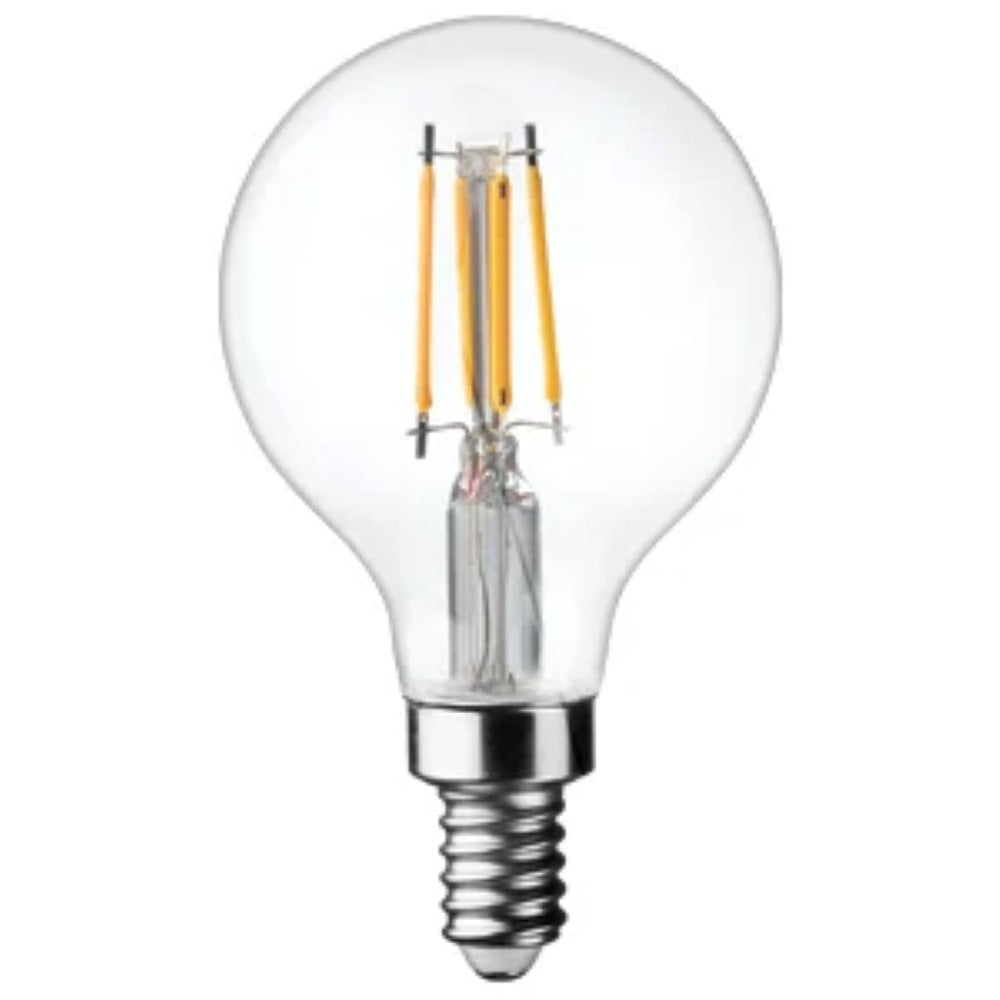 TCP FG16D2524E12SCL92 AmberGlow G16 LED Globe Lamp – 2400K – Clear Finish – E12 Base – 92 CRI