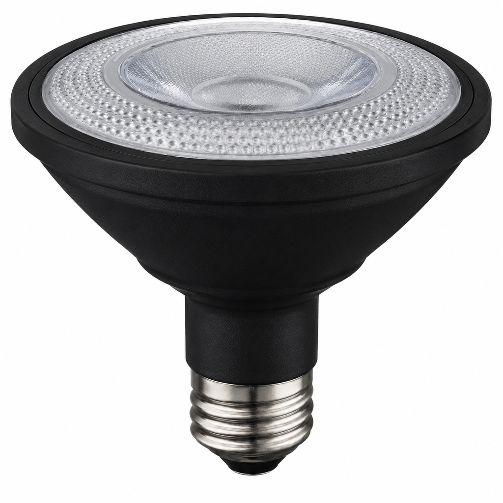 TCP LED12P30SD27KFLB LED PAR30 Short Neck Flood Lamp – 2700K – 40° Beam Angle – Black Finish