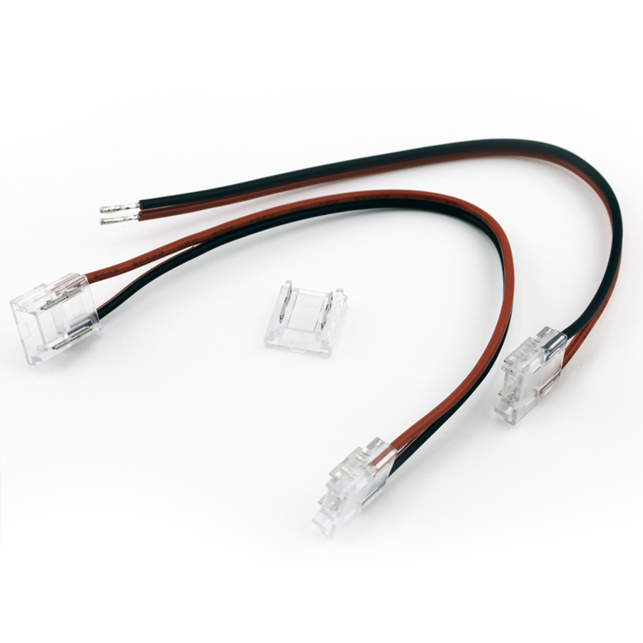 RAB TIJ2/DW 2-Pin Tape Light Connector – IP20 Rated – 10mm PCB Width – Includes 15cm Wire