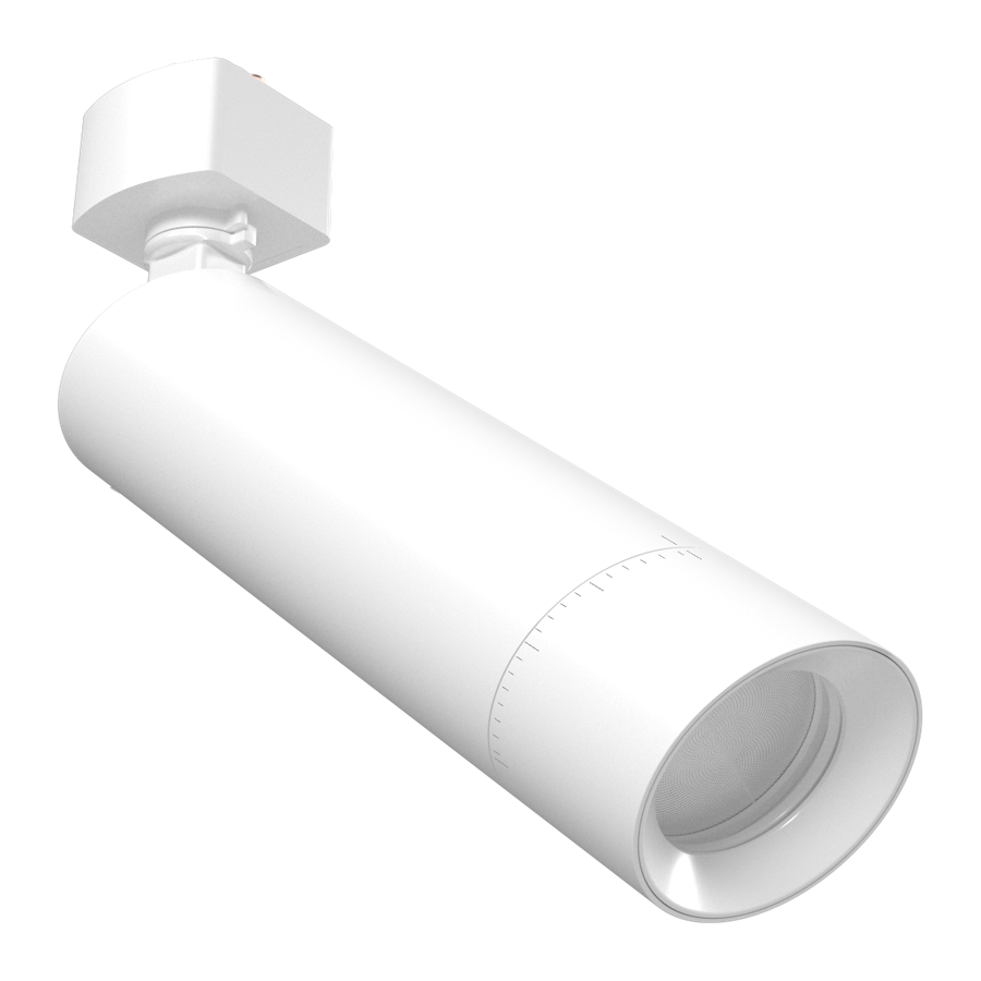 RAB TK22R TRACK22 Round Track Light – Selectable 6W/8W/10W – Selectable 2700K/3000K/3500K/4000K/5000K – 541-904 Lumens – 120V – White Finish