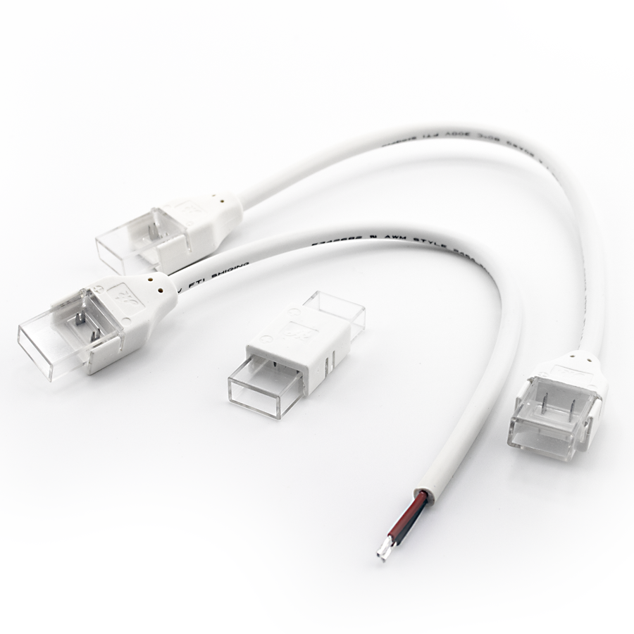 RAB TOJ2 2-Pin Tape Light Connector – IP65 Rated – 8mm PCB Width – Includes 15cm Wire