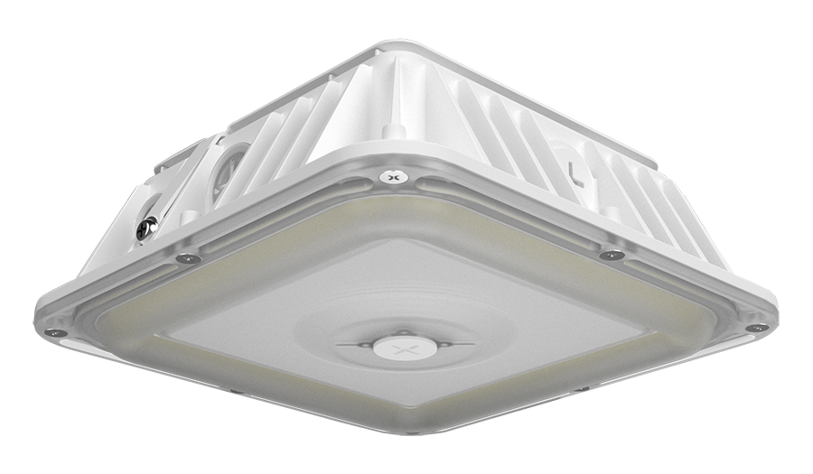 RAB VAN17-50W VAN17 Field-Adjustable LED Canopy Light – 30W/40W/50W Selectable – 3000K/4000K/5000K Selectable – 4219-7119 Lumens – 120-277V – Integrated Photocell – White Finish