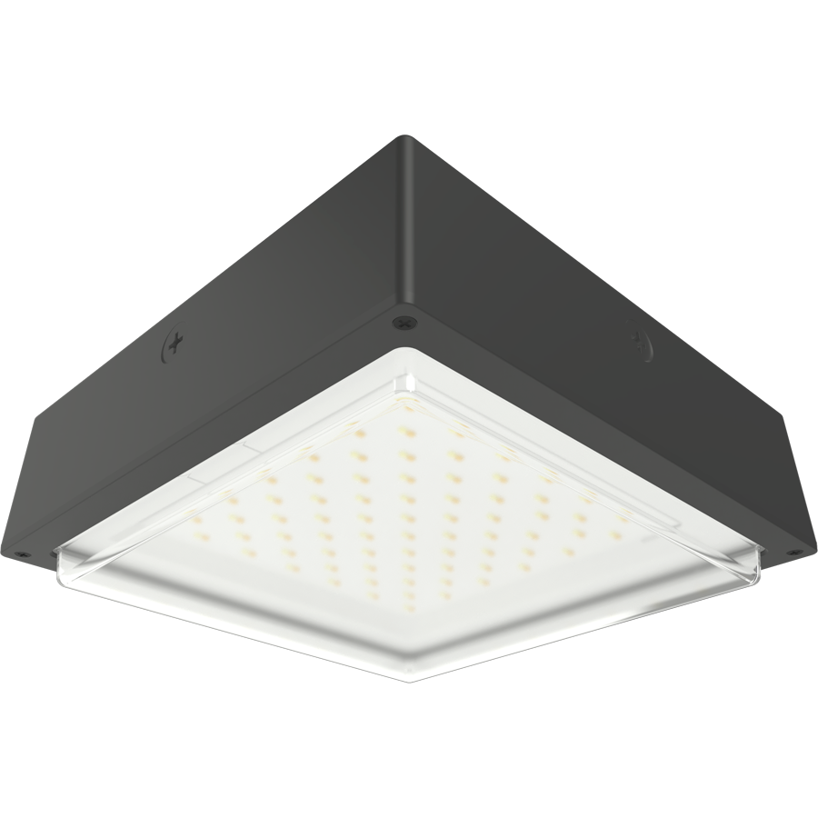 RAB VAN34-60/480 VAN34 Vandal Resistant LED Canopy Light – 40W-60W Selectable – 3000K/4000K/5000K Selectable – 5965-9266 Lumens – 480V – Drop Clear Lens – Bronze Finish