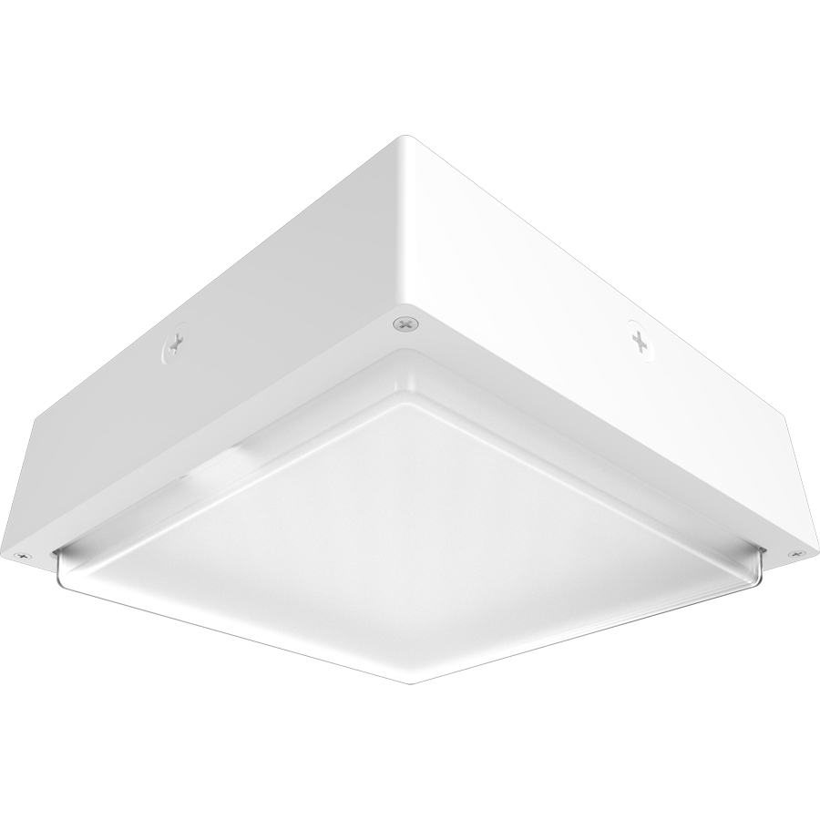 RAB VAN34-30FRW/MVS VAN34 Vandal Resistant LED Canopy Light – 10W-30W Selectable – 3000K/4000K/5000K Selectable – 1584-4588 Lumens – 120-277V – Drop Frosted Lens – Multi-Level Motion Sensor – White Finish