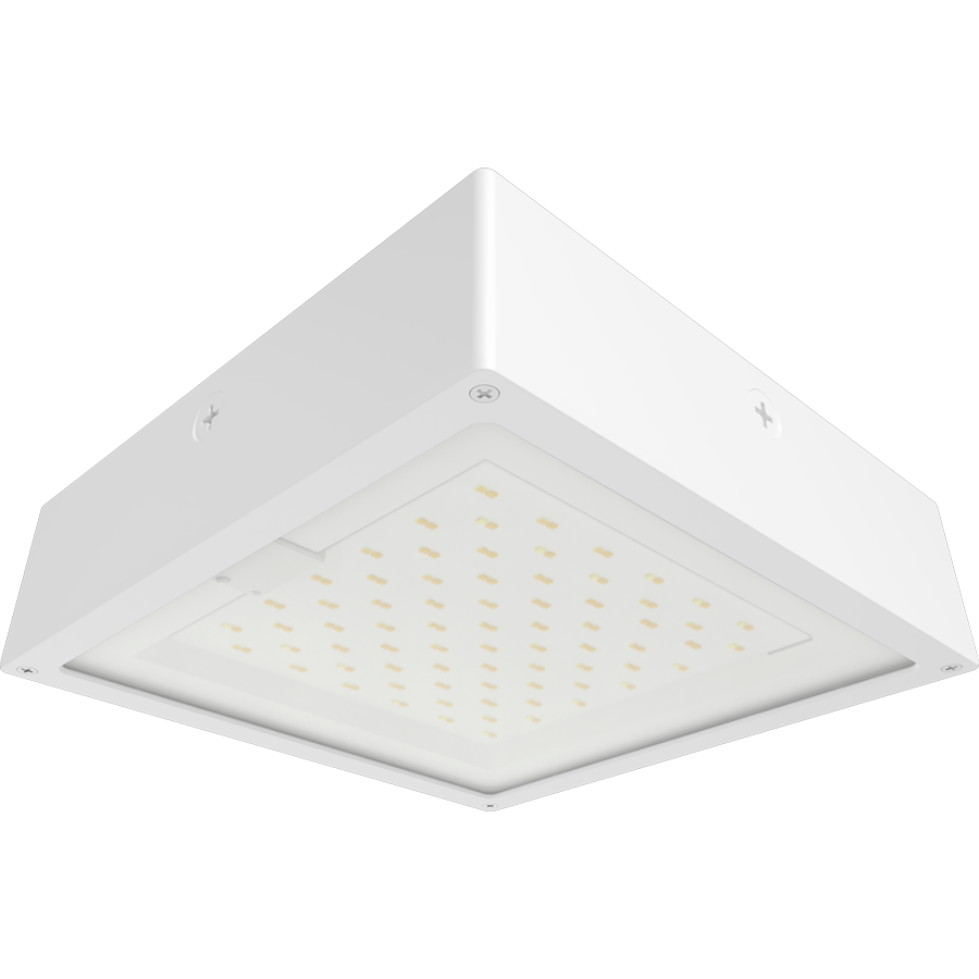 RAB VAN34-30FW/MVS VAN34 Vandal Resistant LED Canopy Light – 10W-30W Selectable – 3000K/4000K/5000K Selectable – 1584-4588 Lumens – 120-277V – Flat Clear Lens – Multi-Level Motion Sensor – White Finish
