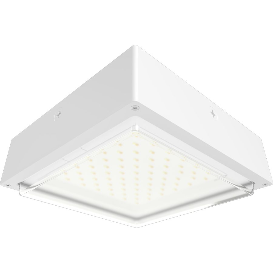 RAB VAN34-90W VAN34 Vandal Resistant LED Canopy Light – 70W-90W Selectable – 3000K/4000K/5000K Selectable – 10077-13588 Lumens – 120-277V – Drop Clear Lens – White Finish