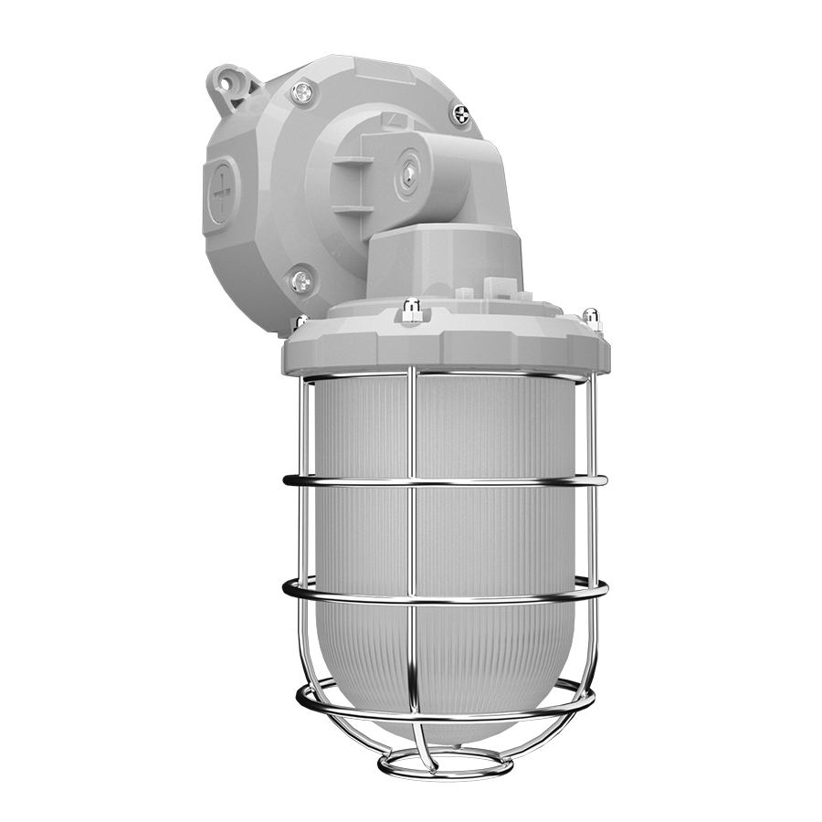 RAB VX20 VX Vaporproof Light – Selectable 12W/16W/20W – Selectable 3000K/4000K/5000K – 1405-2421 Lumens – 120-277V – Selectable Downlight or Up/Down Light – Integrated Photocell – Gray Finish