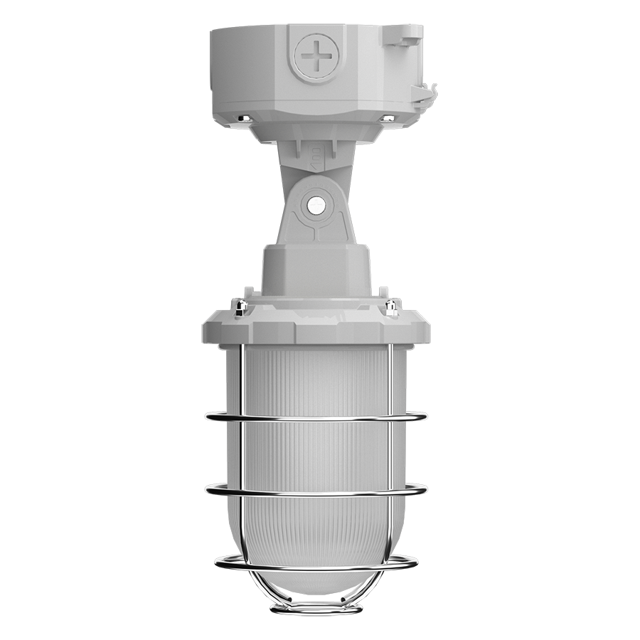 RAB VX20 VX Vaporproof Light – Selectable 12W/16W/20W – Selectable 3000K/4000K/5000K – 1405-2421 Lumens – 120-277V – Selectable Downlight or Up/Down Light – Integrated Photocell – Gray Finish