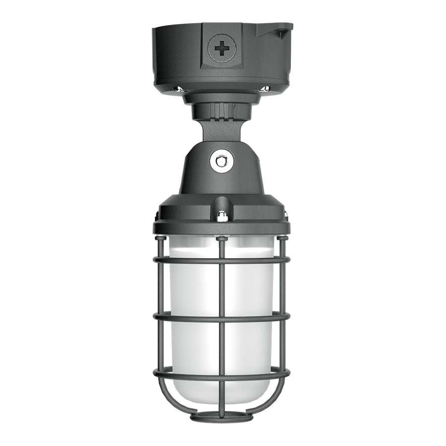 RAB VXRGB26 VX RGB Vaporproof Light – Selectable 12W/18W/26W – RGB + 5000K Selectable – 268-3151 Lumens – 120-277V – Up/Down Light Output – Integrated Photocell – Natural Aluminum Finish