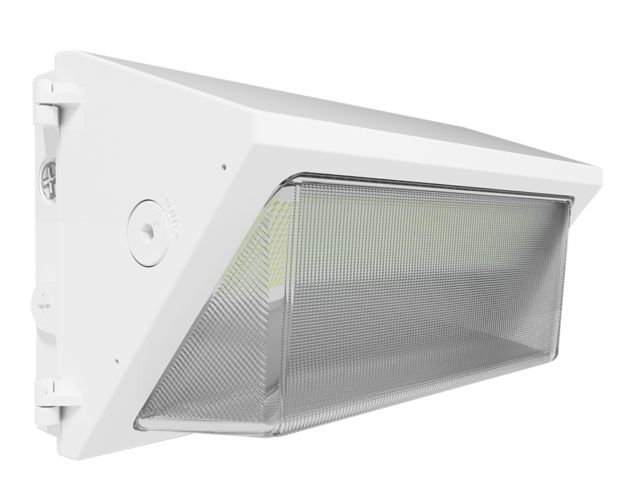 RAB W22-L-150W/480 W22 Field-Adjustable Wall Pack – Large – Selectable 75W/100W/125W/150W – Selectable 3000K/4000K/5000K – 10103-20920 Lumens – 480V – Adjustable Optics – White Finish