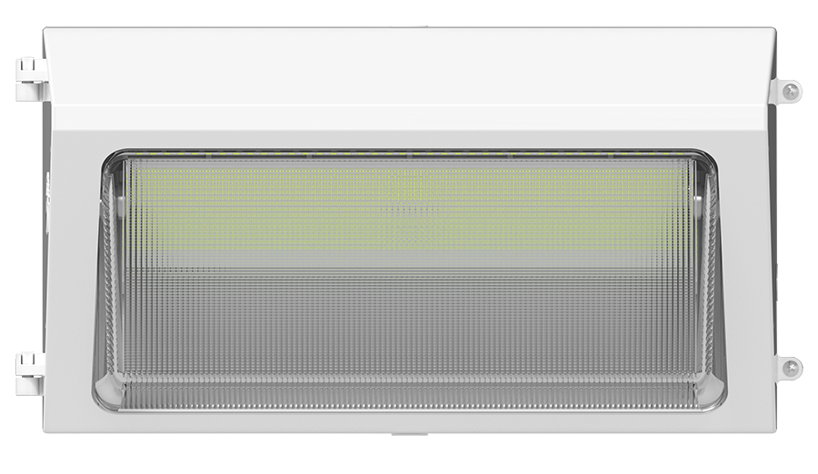 RAB W22-L-150W/E W22 Field-Adjustable Wall Pack – Large – Selectable 75W/100W/125W/150W – Selectable 3000K/4000K/5000K – 10103-20920 Lumens – 120-277V – Emergency Battery Backup – Adjustable Optics – White Finish