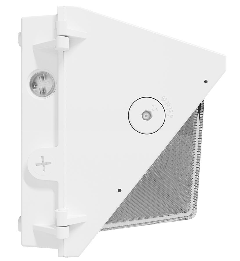 RAB W22-L-150W/E W22 Field-Adjustable Wall Pack – Large – Selectable 75W/100W/125W/150W – Selectable 3000K/4000K/5000K – 10103-20920 Lumens – 120-277V – Emergency Battery Backup – Adjustable Optics – White Finish