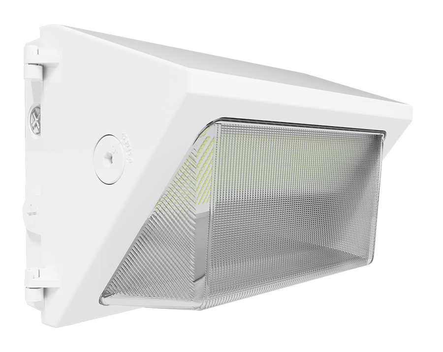 RAB W22-M-100W/480 W22 Field-Adjustable Wall Pack – Medium – Selectable 50W/70W/85W/100W – Selectable 3000K/4000K/5000K – 6170-14087 Lumens – 480V – Adjustable Optics – White Finish