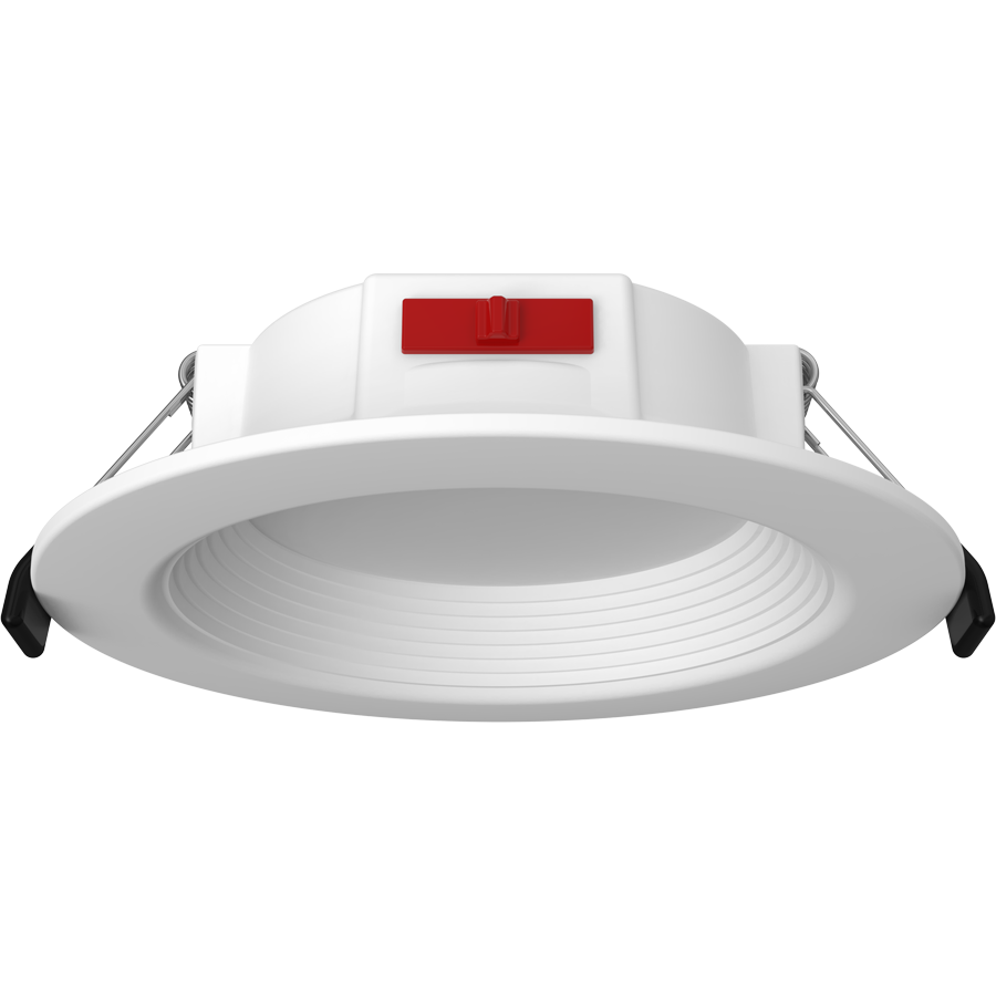 RAB WFD34-4B/BP 4in Regressed Wafer Recessed Light – 7W – 650 Lumens – 2700K–5000K – 120V – Round – Baffle Trim – 90+ CRI – 12 Pack
