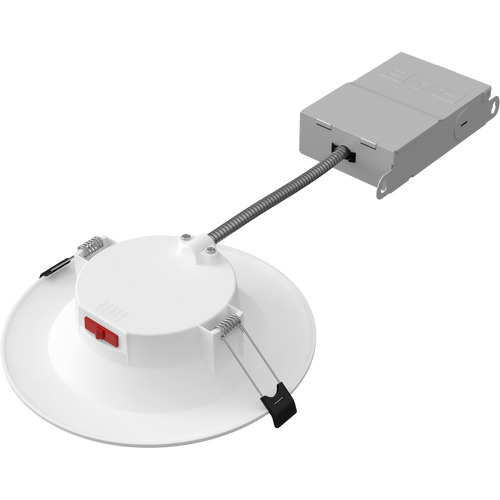 RAB WFD34-6B/BP WFD34 6in Regressed Wafer Recessed Light – 9.5W – 900 Lumens – 2700K–5000K – 120V – Round – Baffle Trim – 90+ CRI – 12 Pack
