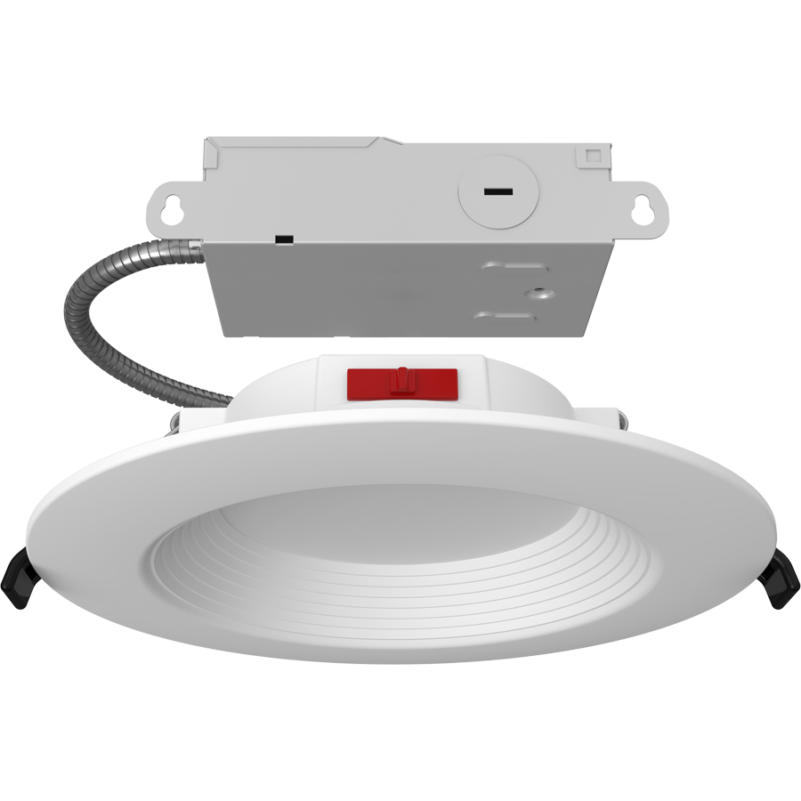 RAB WFD34-6B/BP WFD34 6in Regressed Wafer Recessed Light – 9.5W – 900 Lumens – 2700K–5000K – 120V – Round – Baffle Trim – 90+ CRI – 12 Pack