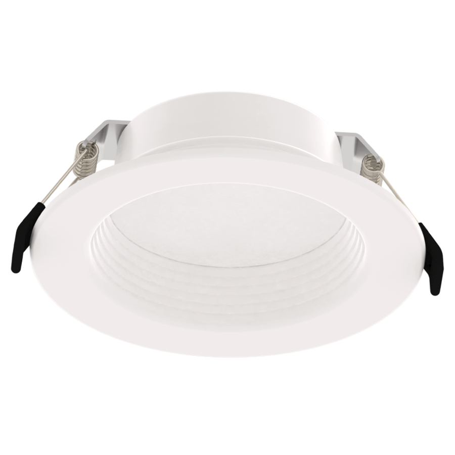 RAB WFD4B WFD4 4in Regressed Wafer Recessed Light – 13W – 1200 Lumens – 2700K–5000K – 120V – Baffle Trim – White Finish – 90+ CRI