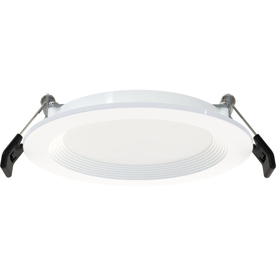 RAB WFR34-4B/BP 4 Inch Edge-Lit Wafer Downlight 12-Pack – Round Baffle Trim – 120V – Triac Dimmable – 650 Lumens