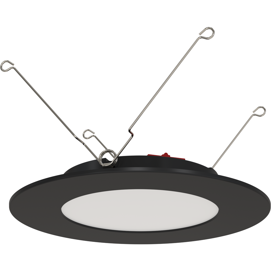 RAB WFRETRO34-6-B WFRETRO34 6" Wafer Retrofit Downlight - 1100 Lumens - 11W - 120V - 5CCT Selectable - Smooth Trim - Black