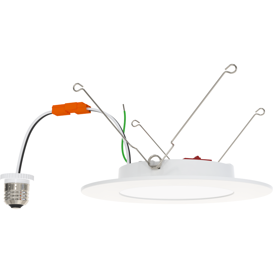 RAB WFRETRO34-6 WFRETRO34 6" Wafer Retrofit Downlight - 1100 Lumens - 11W - 120V - 5CCT Selectable - Smooth Trim - White