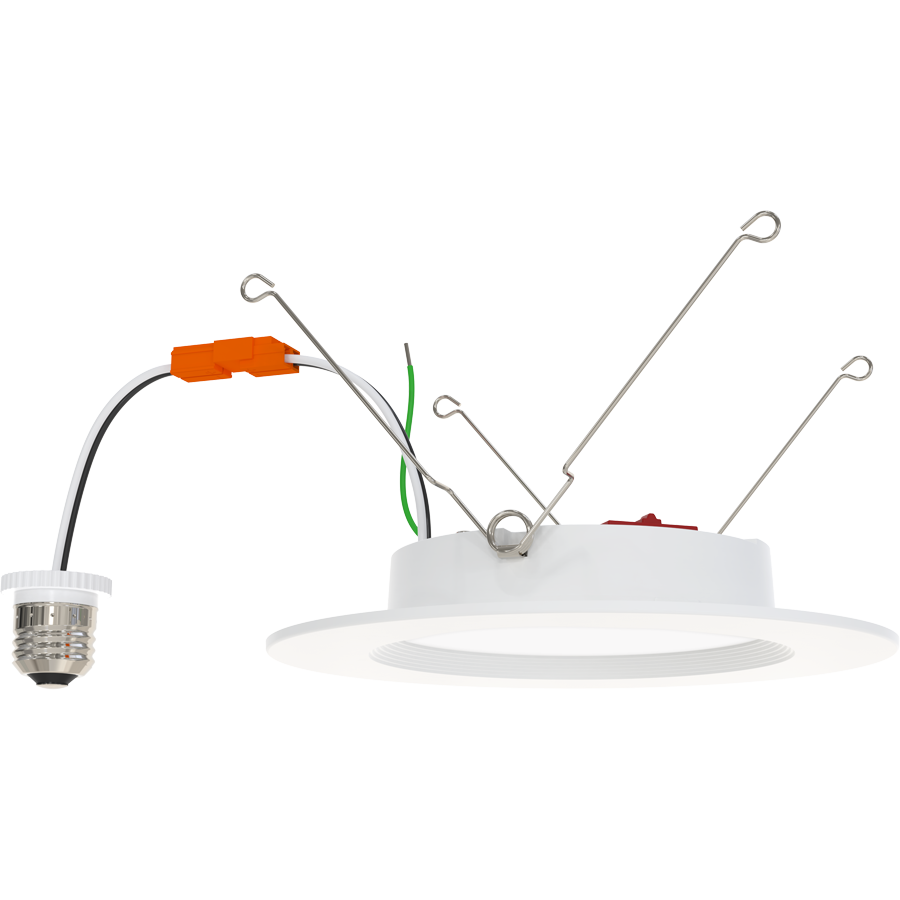 RAB WFRETRO34-6B WFRETRO34 6" Wafer Retrofit Downlight - 1100 Lumens - 11W - 120V - 5CCT Selectable - Baffle Trim - White