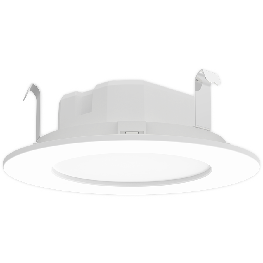RAB WFRETRO4 WFRETRO 4" Wafer Retrofit Downlight - 525-835 Lumens - 6W-10W Selectable Wattage - 120V - 5CCT Selectable - Smooth Trim - White