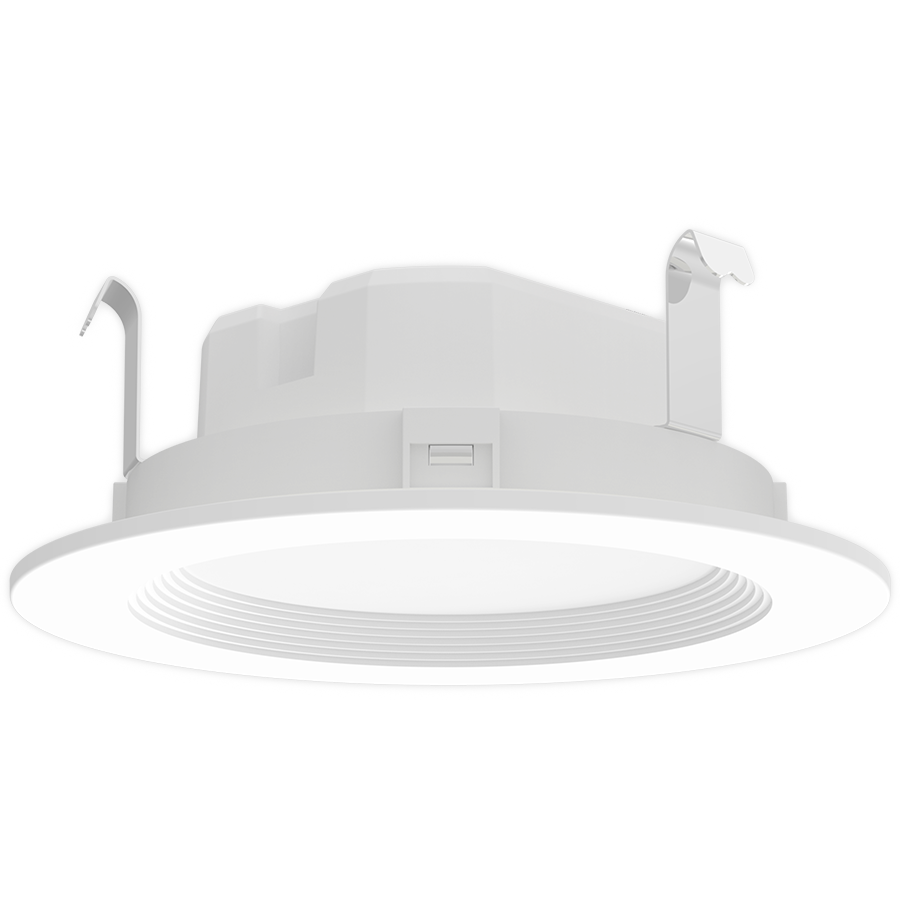 RAB WFRETRO4B WFRETRO 4" Wafer Retrofit Downlight - 525-835 Lumens - 6W-10W Selectable Wattage - 120V - 5CCT Selectable - Baffle Trim - White
