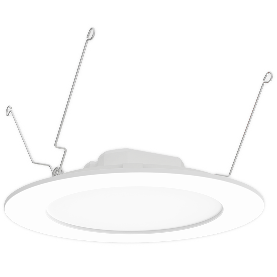 RAB WFRETRO6 WFRETRO 6" Wafer Retrofit Downlight - 950-1300 Lumens - 11W-15W Selectable Wattage - 120V - 5CCT Selectable - Smooth Trim - White