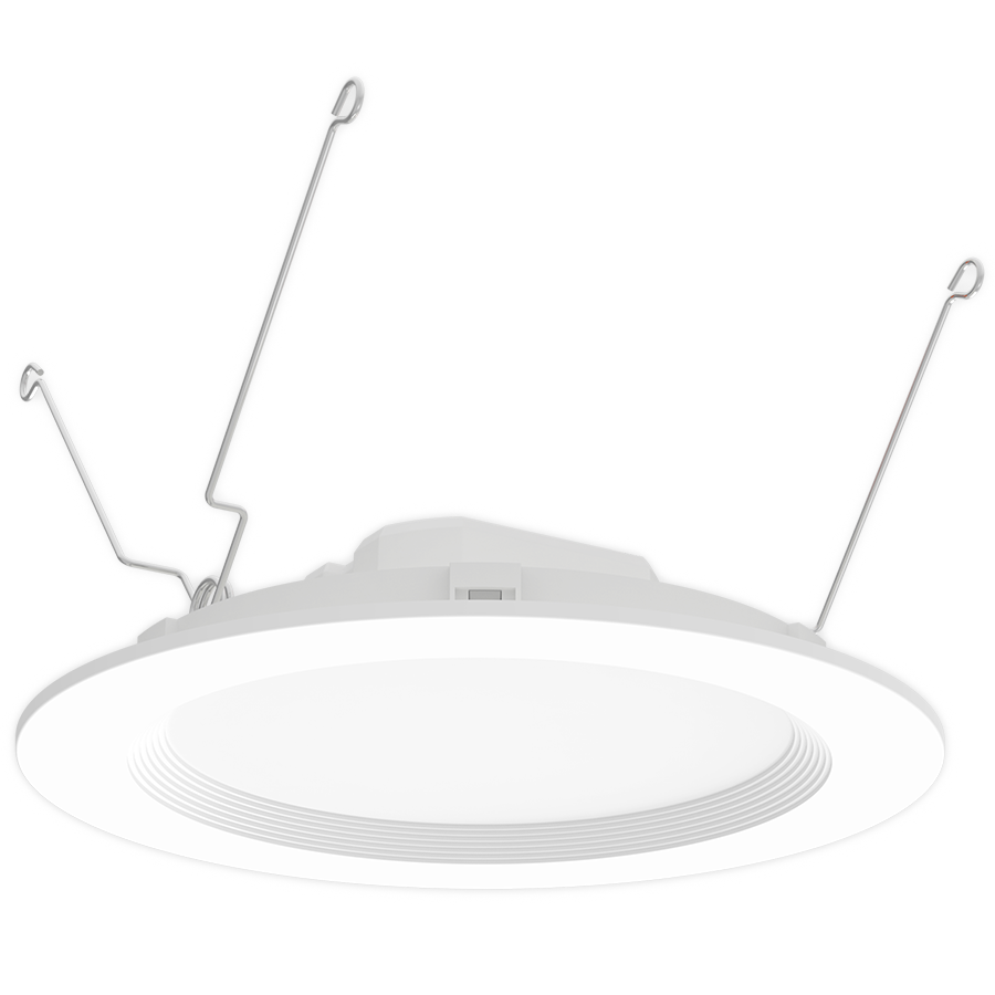 RAB WFRETRO6B WFRETRO 6" Wafer Retrofit Downlight - 950-1300 Lumens - 11W-15W Selectable Wattage - 120V - 5CCT Selectable - Baffle Trim - White