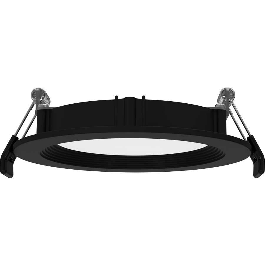 RAB WFRL4R99FA120BB WFRL 4 Inch Edge-Lit Wafer Downlight – 9W – 5-CCT Selectable – Black Baffle Trim – CRI90 – 120V – Triac Dimmable – 800 Lumens