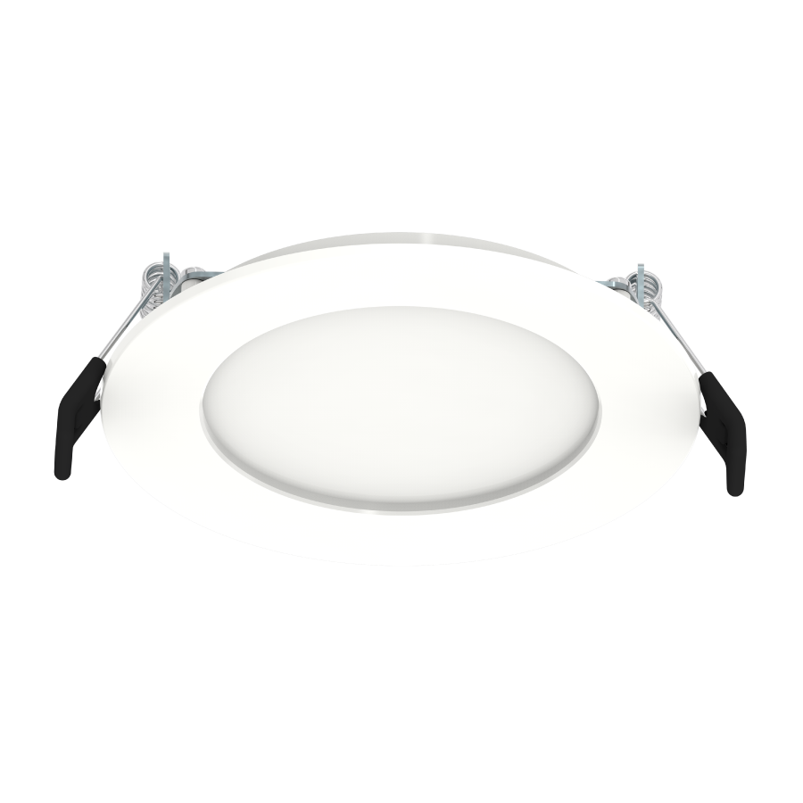 RAB WFRL4R10.59FA120WS WFRL 4 Inch High Output Edge-Lit Wafer Downlight – 10.5W – 5-CCT Selectable – White Smooth Trim – CRI90 – 120V – Triac Dimmable – 1000 Lumens