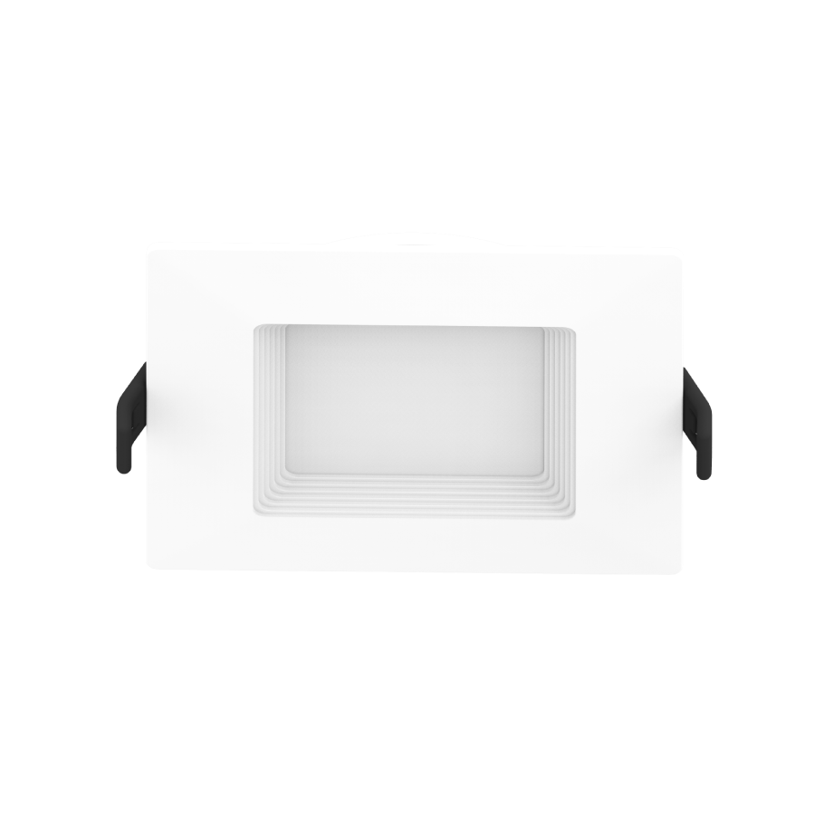 RAB WFRL4S99FA120WB WFRL 4 Inch Square Edge-Lit Wafer Downlight – 9W – 5-CCT Selectable – White Baffle Trim – CRI90 – 120V – Triac Dimmable – 750 Lumens