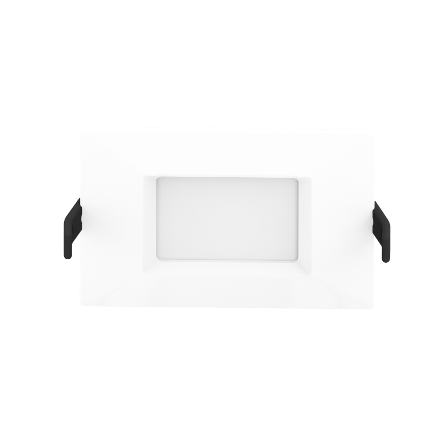 RAB WFRL4S99FA120WS WFRL 4 Inch Square Edge-Lit Wafer Downlight – 9W – 5-CCT Selectable – White Smooth Trim – CRI90 – 120V – Triac Dimmable – 750 Lumens