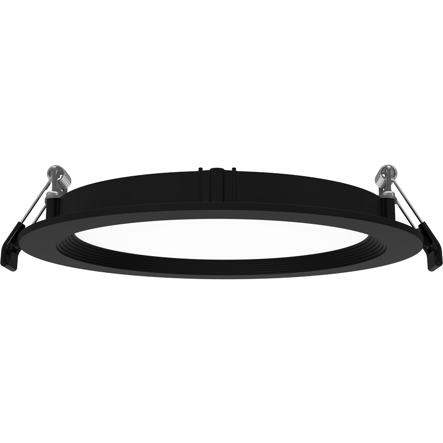 RAB WFRL6R139FA120BB WFRL 6 Inch Edge-Lit Wafer Downlight – 13W – 5-CCT Selectable – Black Baffle Trim – CRI90 – 120V – 1100 Lumens