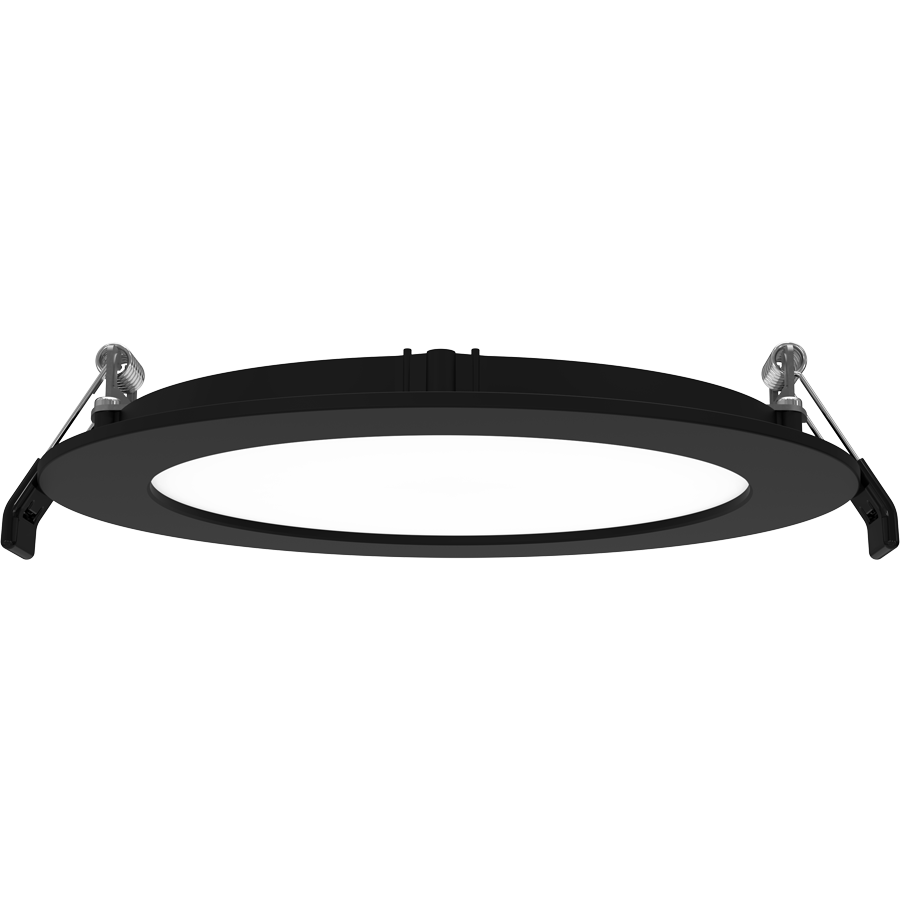 RAB WFRL6R139FA120BS WFRL 6 Inch Edge-Lit Wafer Downlight – 13W – 5-CCT Selectable – Black Trim – CRI90 – 120V – Triac Dimmable – 1100 Lumens