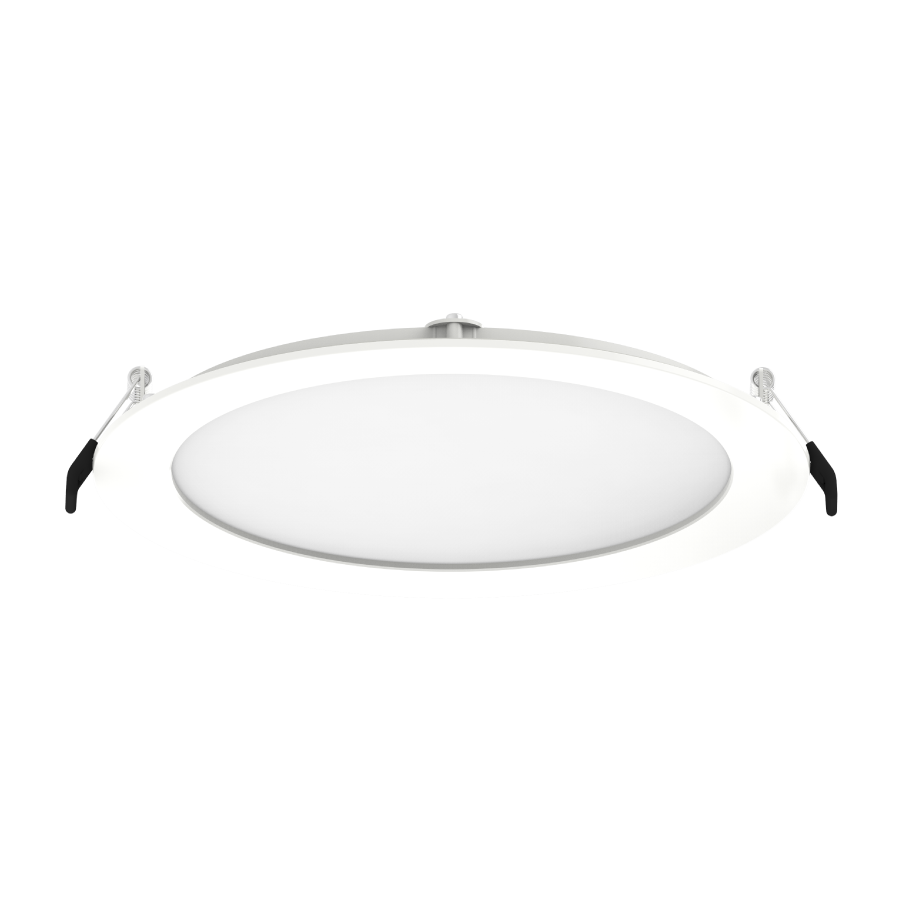 RAB WFRL8R239FA120WS WFRL 8 Inch Edge-Lit Wafer Downlight – 23W – 5-CCT Selectable – White Smooth Trim – CRI90 – 120V – Triac Dimmable – 2100 Lumens