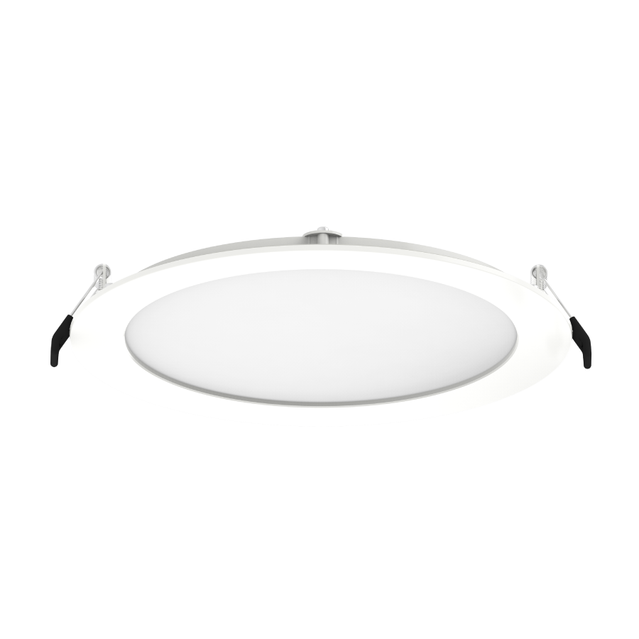 RAB WFRL8R239FADWS WFRL 8 Inch Edge-Lit Wafer Downlight – 23W – 5-CCT Selectable – White Smooth Trim – CRI90 – 120-277V – 0-10V + Triac Dimmable – 2100 Lumens