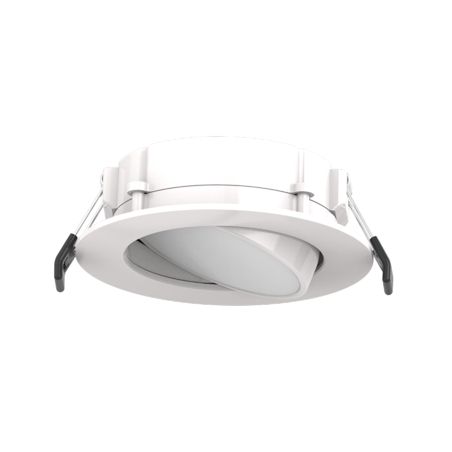 RAB WFRLA4R89FA120WS 4 Inch Adjustable Gimbal Edge-Lit Wafer Downlight – 9W – 5-CCT Selectable – White Smooth Trim – CRI90 – 120V – Triac Dimmable – 700 Lumens