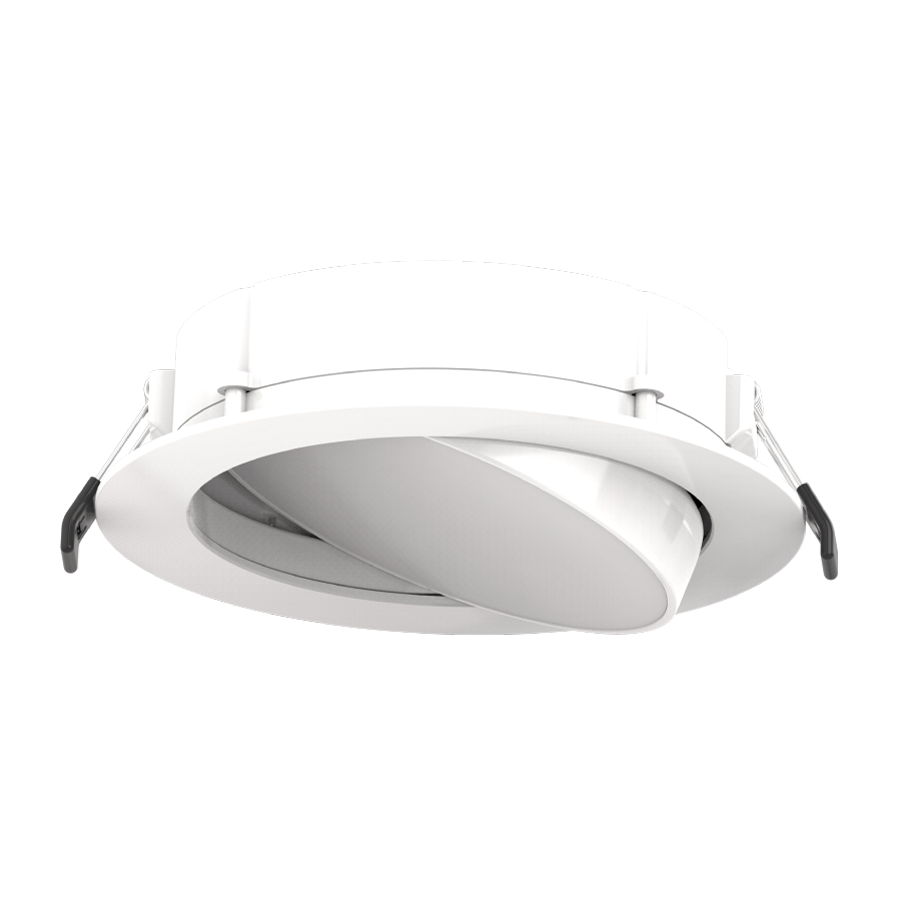 RAB WFRLA6R129FA120WS 6 Inch Adjustable Gimbal Edge-Lit Wafer Downlight – 12W – 5-CCT Selectable – White Smooth Trim – CRI90 – 120V – Triac Dimmable – 1000 Lumens