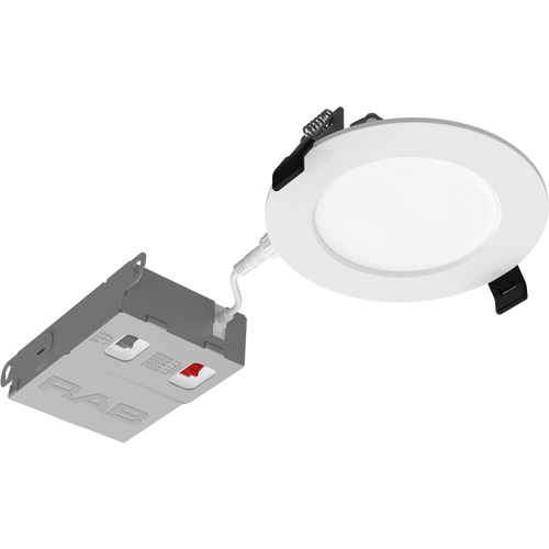 RAB WFRX-4D WFRX 4in Edge-Lit Wafer Recessed Light – Selectable 8W–12W – 678–1100 Lumens – 2700K–5000K – 120–277V – Round – 90+ CRI