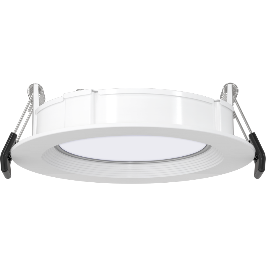 RAB WFRX-4RB/NL WFRX 4 Inch Dim-to-Warm Edge-Lit Wafer Downlight with Night Light – Selectable 6W/8W/10W – Selectable 2700K/3000K/3500K/4000K/5000K – White Baffle Trim – 120V – 500-850 Lumens Main Light + 20 Lumen Night Light