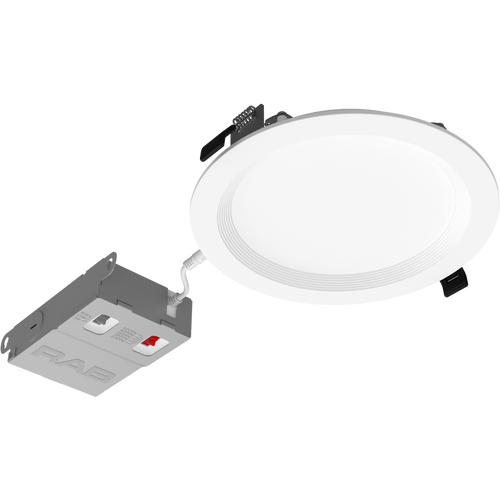 WFRX 6in Edge-Lit Wafer Recessed Light – Selectable 11W–15W – 1000–1500 Lumens – 2700K–5000K – 120–277V – Round – Baffle Trim – 90+ CRI