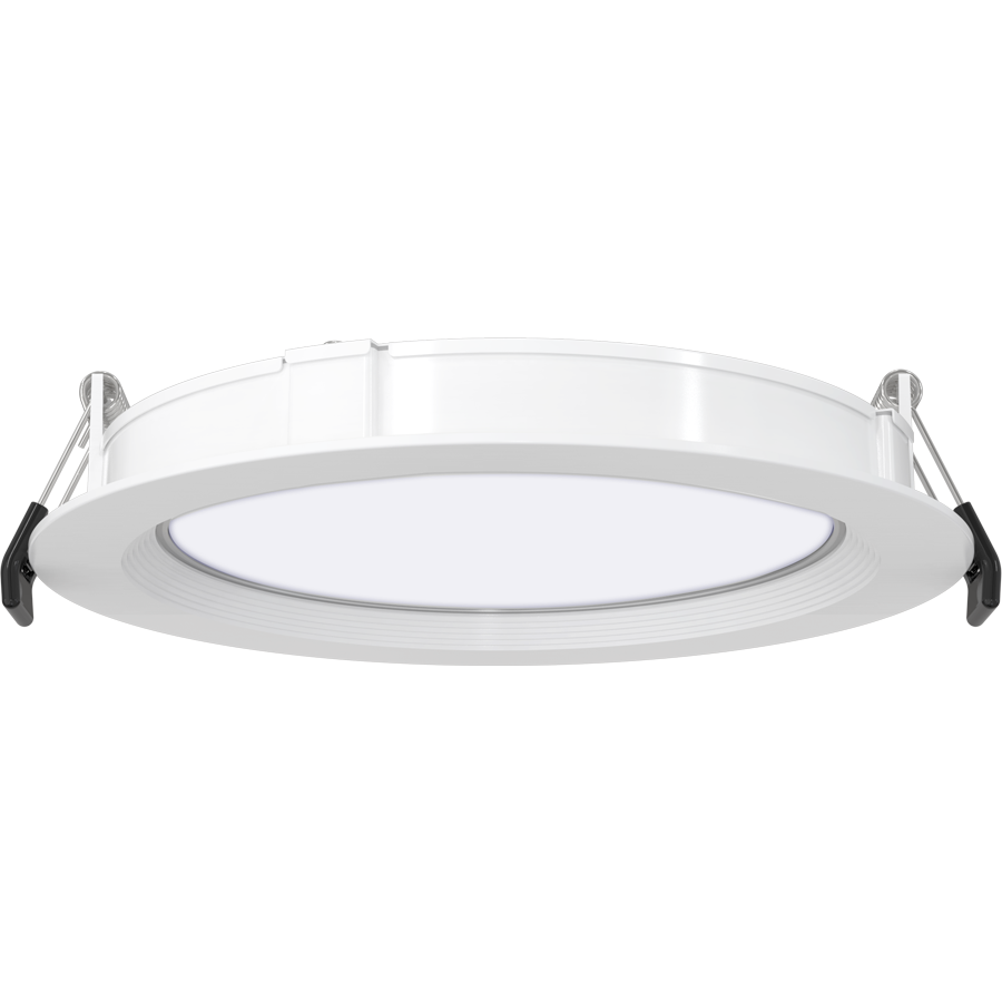 RAB WFRX-6RB/NL WFRX 6 Inch Dim-to-Warm Edge-Lit Wafer Downlight with Night Light – Selectable 9W/11W/13W – Selectable 2700K/3000K/3500K/4000K/5000K – White Baffle Trim – 120V – 850-1200 Lumens Main Light + 20 Lumen Night Light