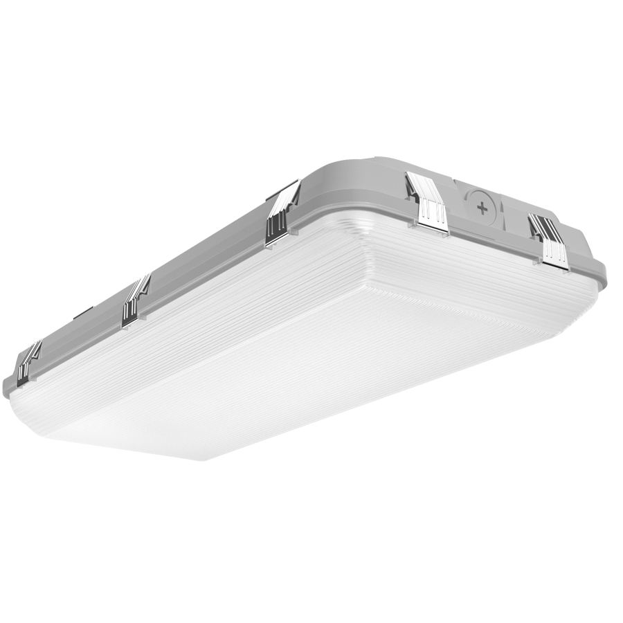 RAB WHALE2H/MVS/E WHALE2H LED Washdown High Bay with Microwave Motion Sensor and Emergency Battery Backup - 10310-19460 Lumens - 70W–135W Selectable Wattage - 120-277V