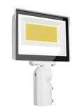 RAB X17XFU140SFW X17 Field-Adjustable LED Flood Light – 70W/100W/140W Selectable – 3000K/4000K/5000K Selectable – 11345-21118 Lumens – 120-277V – Integrated Photocell – Slipfitter Mount – White Finish